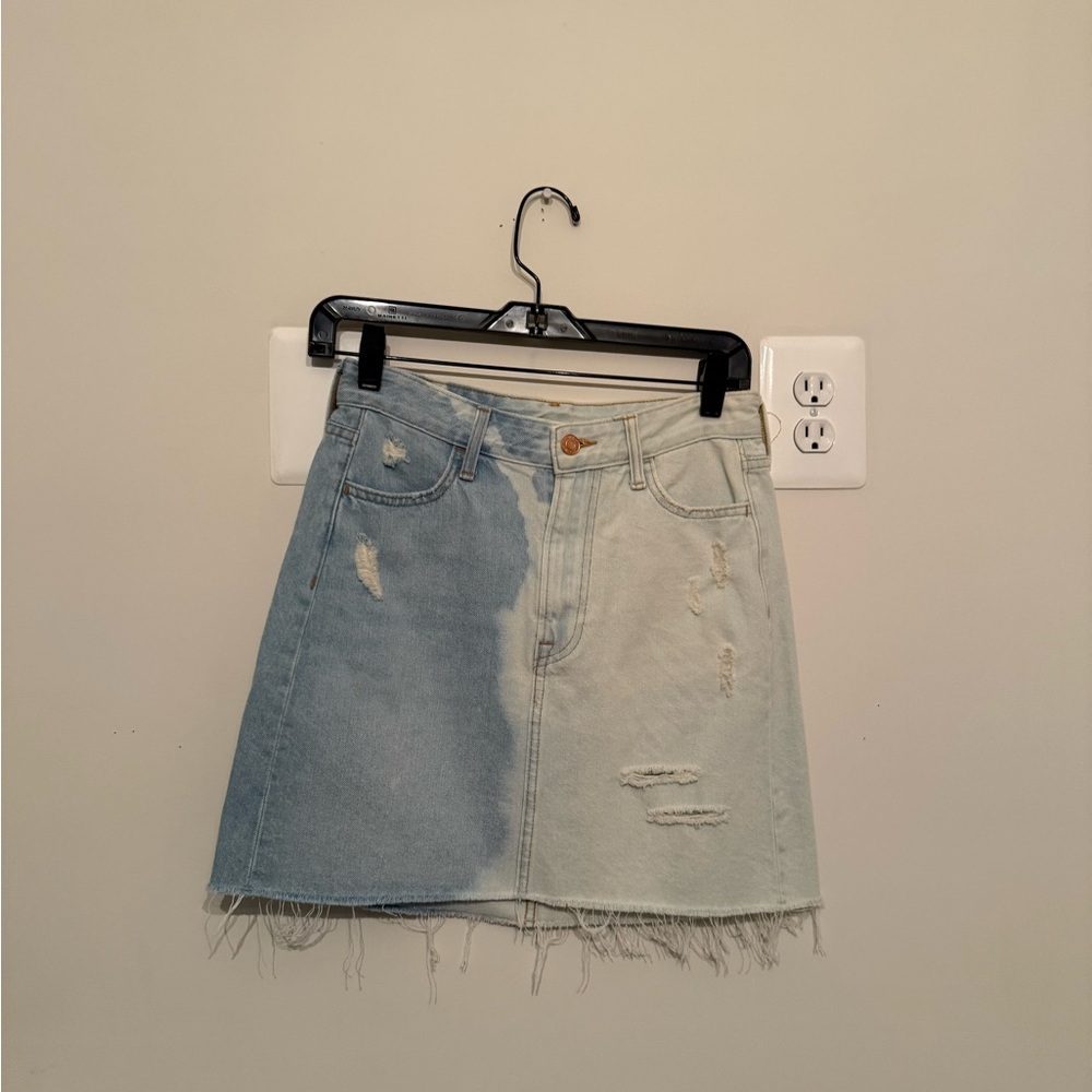Blue and White A-Line Mini Skirt Acid Wash Brand New Size 2